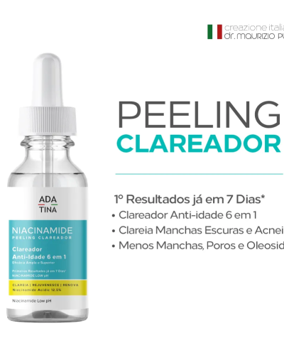 ADA TINA Sérum Niacinamide Peeling Clareador Anti-idade com AHA e BHA